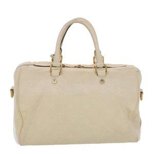 LOUIS VUITTON Monogram Empreinte Speedy Bandouliere 30 Bag White LV Auth